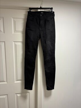 7 For All Mankind Black Skinny Jeans - Sleek High-Waist Style